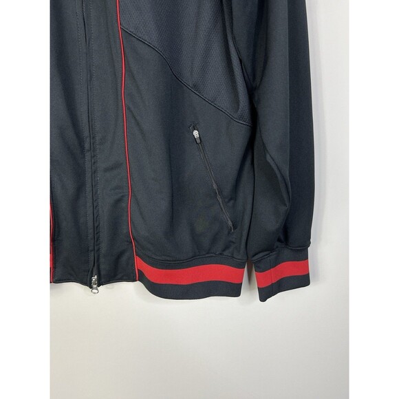 NIKE JORDAN Jacket Men's Size L Dri Fit Zip Up Black & Red Athletic Long Sleeve - Picture 5 of 8